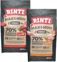 Produktbild von Rinti Max-i-Mum Hund Adult Rind und Huhn Mixpaket 24kg