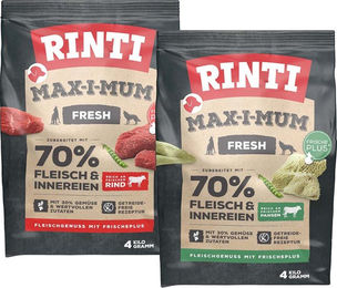 Produktbild von Rinti Max-i-Mum Hund Adult Rind und Pansen 2x4kg