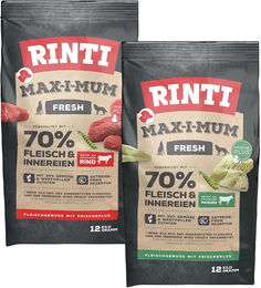 Produktbild von Rinti Max-i-Mum Hund Adult Rind und Pansen Mixpaket 2x12kg