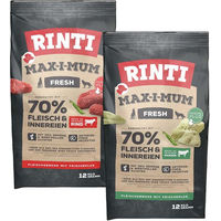 Produktbild von Rinti Max-i-Mum Hund Adult Rind und Pansen Mixpaket 2x12kg