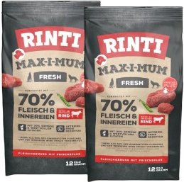 Produktbild von Rinti Max-i-mum Hundefutter Rind getreidefrei mit hohem Fleischanteil 2x12 kg - 2 x 12 kg