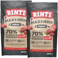Produktbild von Rinti Max-i-mum Hundefutter Rind getreidefrei mit hohem Fleischanteil 2x12 kg - 2 x 12 kg