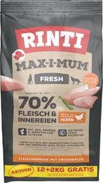 Rinti Max-I-Mum Hundetrockenfutter Adult Huhn getreidefrei mit hohem Fleischanteil 14 kg - 12 kg – Bild 1 von 5