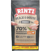 Produktbild von Rinti Max-I-Mum Hundetrockenfutter Adult Huhn getreidefrei mit hohem Fleischanteil 14 kg - 12 kg