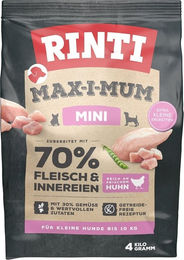 Rinti Max-i-Mum Mini Adult Hundetrockenfutter Huhn getreidefrei 4 kg - 2 x 4 kg – Bild 1 von 7