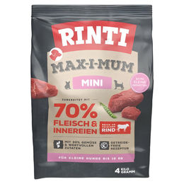 Produktbild von Rinti Max-I-Mum Mini Hundefutter Rind getreidefrei Adult 4 kg