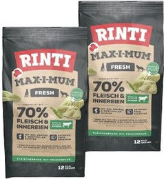 Produktbild von Rinti Max-i-mum Pansen Getreidefreies Hundetrockenfutter mit hohem Fleischanteil 24 kg - 2 x 12 kg