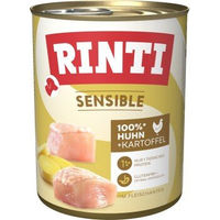 Produktbild von Rinti Sensible Hund Nassfutter Adult Huhn Monoprotein Hypoallergen Stückchen in Sauce 6x800 g - 6 x 800 g
