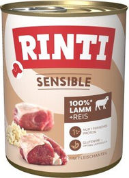 Produktbild von Rinti Sensible Hund Nassfutter Adult Lamm mit Reis Stückchen in Sauce 6x800 g Hypoallergen - 6 x 800 g