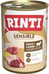 Produktbild von Rinti Sensible Hund Nassfutter Adult Lamm Stückchen in Sauce Hypoallergen Monoprotein 12x400 g - 12 x 400 g