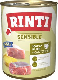 Produktbild von Rinti Sensible Hund Nassfutter Adult Pute Monoprotein Hypoallergen 6x800 g Dose