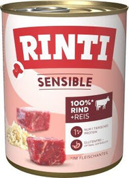 Produktbild von Rinti Sensible Hund Nassfutter Adult Rind Stückchen in Sauce Hypoallergen 12x800 g - 12 x 800 g