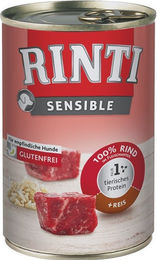Rinti Sensible Hund Nassfutter Rind mit Reis 12 x 400 g - 12 x 400 g – Bild 1 von 8