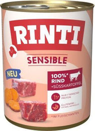 Produktbild von Rinti Sensible Hund Nassfutter Wild Rind Getreidefrei und Glutenfrei 6x800 g