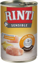 Rinti Sensible Hundefutter Huhn mit Kartoffel Stückchen in Sauce 12 x 400 g - 12 x 400 g – Bild 1 von 6