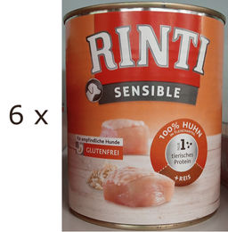 Rinti Sensible Hundefutter Huhn & Reis Adult Glutenfrei 6 x 800 g - 12 x 800 g – Bild 1 von 1