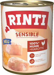 Rinti Sensible Hundefutter Huhn und Karotte Stückchen in Sauce 6 x 800 g - 6 x 800 g – Bild 1 von 5