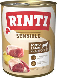 Produktbild von Rinti Sensible Hundefutter Lamm mit Kartoffel Stückchen in Sauce Hypoallergen 12x800g - 12 x 800 g