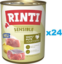 Produktbild von Rinti Sensible Hundefutter Pute mit Kartoffel Adult 24x800g Hypoallergen