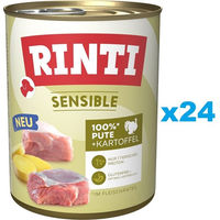 Produktbild von Rinti Sensible Hundefutter Pute mit Kartoffel Adult 24x800g Hypoallergen