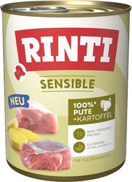 Rinti Sensible Hundefutter Pute mit Kartoffel Stückchen in Sauce Adult 6 x 800 g - 6 x 800 g – Bild 1 von 5