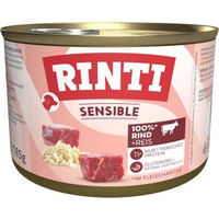 Produktbild von Rinti Sensible Hundefutter Rind und Reis Stückchen Hypoallergen Glutenfrei 12x185g - 12 x 185 g