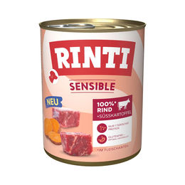 Produktbild von Rinti Sensible Hundefutter Rind und Süßkartoffel Hypoallergen Monoprotein 6x800g
