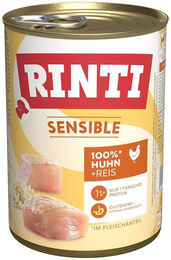 Produktbild von Rinti Sensible Hundeweiche Huhn und Reis mit hohem Fleischanteil 12x400g