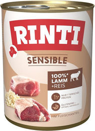 Produktbild von Rinti Sensible Hundeweiche Lamm & Reis Hypoallergen 12x800g