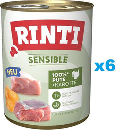 Produktbild von Rinti Sensible Hundeweiche Pute mit Karotte Adult 6x800 g