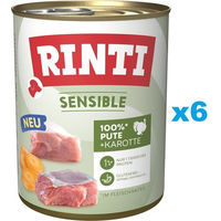 Produktbild von Rinti Sensible Hundeweiche Pute mit Karotte Adult 6x800 g