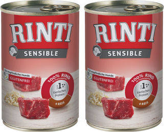 Produktbild von Rinti Sensible Nassfutter Rind für erwachsene Hunde hypoallergen 2x400g Dose