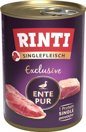 Rinti Singlefleisch Exclusive Ente Pur Hundefutter Monoprotein Getreidefrei 12 x 400g - 12 x 400 g – Bild 1 von 5