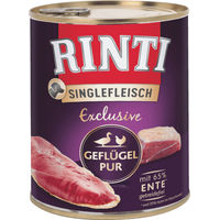 Produktbild von Rinti Singlefleisch Exclusive Geflügel Monoprotein Nassfutter für erwachsene Hunde getreidefrei 6 x 800 g - 6 x 800 g