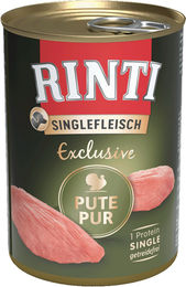 Rinti Singlefleisch Exclusive Pute Monoprotein Getreidefrei Hund Adult 12 x 400g Dose - 12 x 400 g – Bild 1 von 6