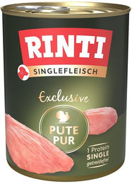 Produktbild von Rinti Singlefleisch Exclusive Pute pur Hund Stückchen in Sauce Monoprotein 12x800g