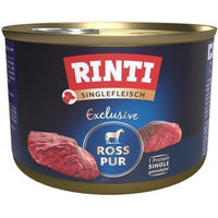 Produktbild von Rinti Singlefleisch Exclusive Ross pur Hundefutter mit Rind Stückchen getreidefrei und hypoallergen 12x185 g