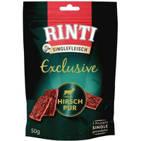 Produktbild von Rinti Singlefleisch Exclusive Snack Hirsch Monoprotein Getreidefrei Hund 50 g - 12 x 50 g