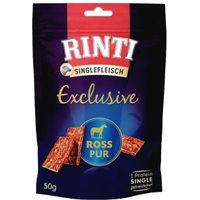 Produktbild von Rinti Singlefleisch Exclusive Snack Pur Pferd Trockenfleisch Hypoallergen Getreidefrei Monoprotein 2x50g - 2 x 50 g