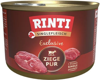 Rinti Singlefleisch Exclusive Ziege Monoprotein Getreidefrei Hundefutter Nass 12 x 185 g - 12 x 185 g – Bild 1 von 7