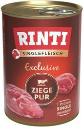 Produktbild von Rinti Singlefleisch Exclusive Ziege pur Hund Stückchen hypoallergen getreidefrei 12x400 g - 12 x 400 g