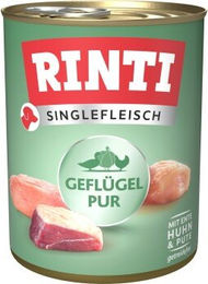 Produktbild von Rinti Singlefleisch Geflügel pur Hundeweiche Stückchen getreidefrei und hypoallergen 24x800 g - 24 x 800 g