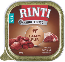 Rinti Singlefleisch Lamm Pur Monoprotein Getreidefrei Hund Adult 10 x 150 g Schale - 10 x 150 g – Bild 1 von 6