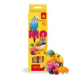 Produktbild von RIO Knabberstangen für Wellensittiche, Papageien und Großsittiche mit Vitamin C, 2x 40 g