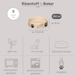 Ritzenhoff & Breker Hundenapf Mika Dog Mini aus Keramik beige – Bild 1 von 2