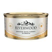 Produktbild von Riverwood Caviar für Katzen in Brühe Huhn mit Truthahn 24 x 85 g