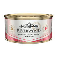 Produktbild von Riverwood Caviar Katzen Nassfutter Huhn mit Garnelen in Brühe 24 x 85 g