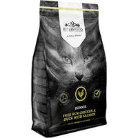 Produktbild von Riverwood Indoor Katzenfutter Trockenfutter Huhn Ente Lachs Getreidefrei Hypoallergen Hoher Fleischanteil für erwachsene Wohnungskatzen 6 kg