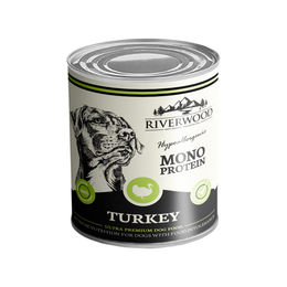 Produktbild von Riverwood Mono Protein Hundefutter Pute Stückchen in Sauce Hypoallergen Adult 6 x 400 g