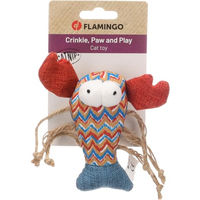 Produktbild von Robla Flamingo Katzenspielzeug aus Stoff mit Knistergeräusch und Catnip 13cm bunt